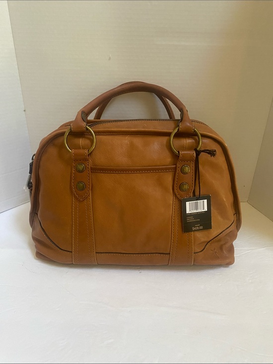 Frye Handbags - NWT $438 Frye Cognac All Leather Lucy Domed Satchel/Crossbody handbag